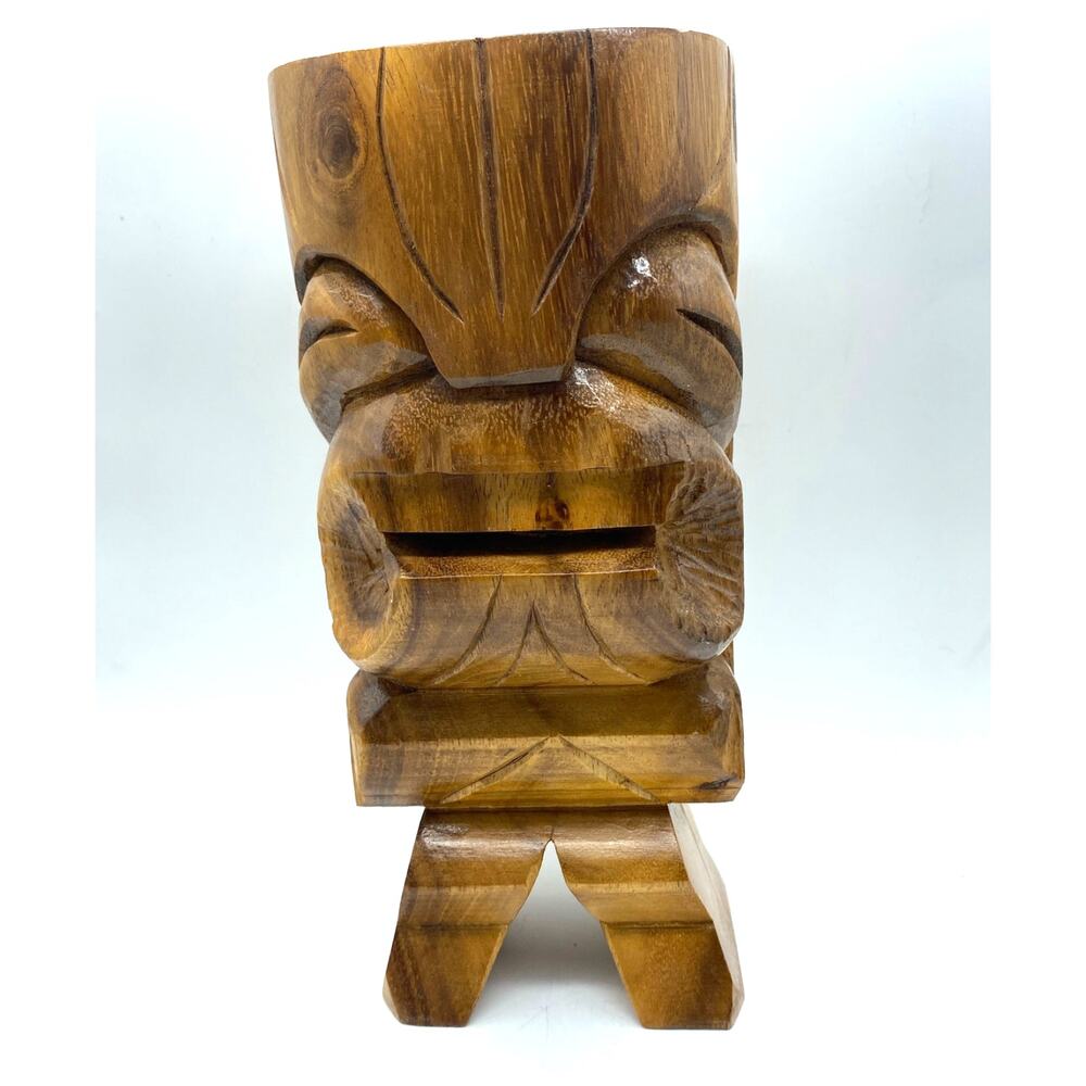 Vintage Handmade Wood TikiHawaiian God KU Hand‎ carved